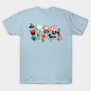 Sunbirds & Proteas On Grey T-Shirt